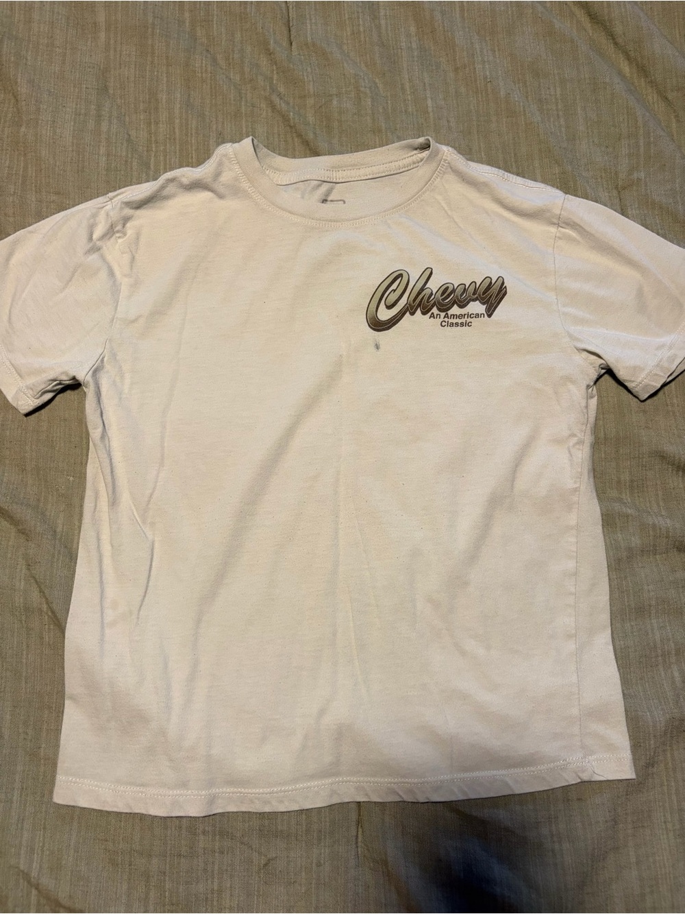 Short Sleeve Kids Tee in White with Chest Script Logo
